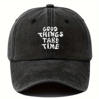 Embroidered Letter Washed-out Vintage Baseball Cap Unisex Adjustable