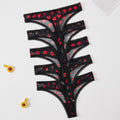 Womens Thong Seamless Breathable Mesh Printed Sexy Underwear