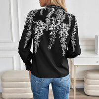 Womens Casual Long-sleeve V-neck Blouse