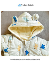 Baby Thickened Cute Cartoon Compressed Cotton Children Thermal Quilted Rompers Jumpsuit