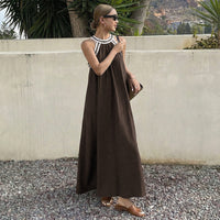 Resort-style Flared Halter Neck Dress