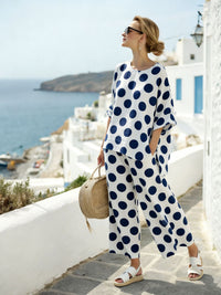 Loose-fitting Wide-leg Capri Pants Casual Set