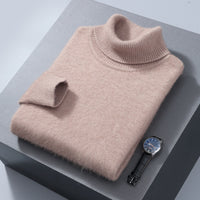 Men's High-neck Cashmere Sweater Solid Color Versatile