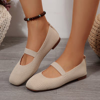 Womens Lightweight Breathable Knit Mesh Flats With A Low-cut Design