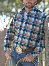 Long Sleeve Shirt Simple Printed Men's Casual Printed Shirt