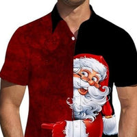 Men's Hawaiian Shirt With Striped Lapel And Short Sleeves