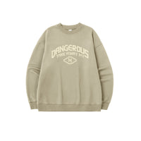 Casual Loose Round Neck Letter Printed Flame Single-layer Fleece-lined Top