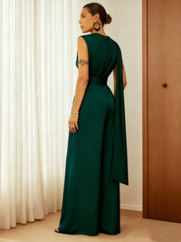 Women's Solid Color Slim-fit Jumpsuit Loose Casual Pants