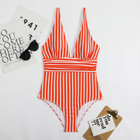 New Bikini Women's One-piece Swimsuit Striped