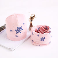 Baby Cartoon Printed Cotton Scarf Hat Set