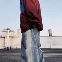 American Fashion Brand Vintage Mop Straight Jeans
