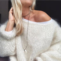 Womens Fashionable Loose Casual Knitted Sweater