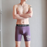 Ice Silk Plus Men's Sports Fitness Anti-wear Leg Anti-exposure Youth Long Boxers