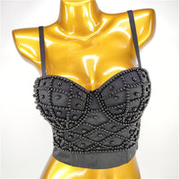 Pearl Camisole Women's Outer Wear Cross-border Beauty Back Exposed Navel
