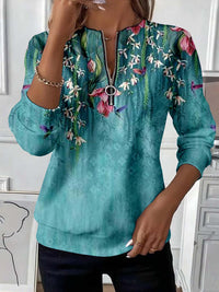 Womens Long-Sleeve Christmas-Print Sweatshirt Top