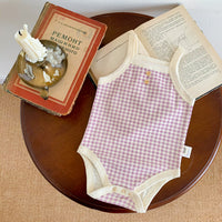 Children's Plaid Romper One-piece Jumpsuit
