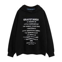 Printed Hooded Loose Sweater Men