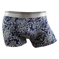 Cartoon Men's Boxer Panties Ice Silk Print Floral Mid-waist Breathable Boxers