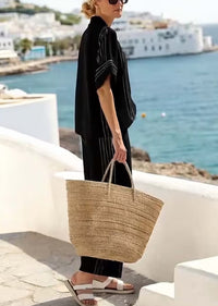 Women'S Loose Striped Wide Leg Pants Suit