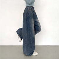 Retro High Waist Loose Straight Jeans For Women