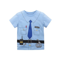 Summer Children's Cute Printed Embroidered Short-sleeved Cartoon T-shirt