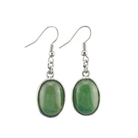 Natural Crystal Oval Egg-shaped Earrings