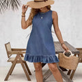 Solid Color Minimalist Casual Sleeveless Short Skirt
