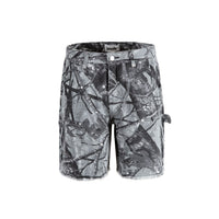 High Street Leaves Camouflage Denim Shorts