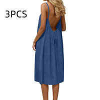 Ice Silk Linen Dress Plus-size Womens Fashion