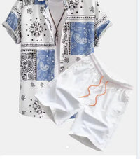Short Sleeve Shirt Outfit Digital Letter Printing