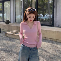 Womens Stylish Slim-fit Long-sleeve Knit Sweater