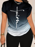 Women's Plus Size Letter Printed T-shirt