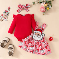 Long Sleeve Top Suspender Skirt Outfit
