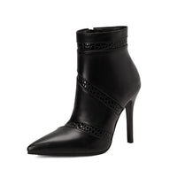 Color-blocked Pointed-toe High-heeled Boots With A Stiletto Heel
