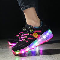 Boys' Invisible Belt Wheel Luminous Shoes