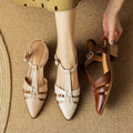 French Retro Roman Closed Toe Sandals For Women