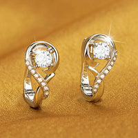 Korean Fashion Classic Silver Elegant Womens Musical Note Earrings Jewelry