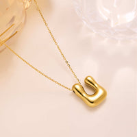 New Titanium Steel 18K Gold-Plated 26-Letter Necklace For Women