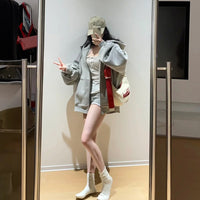 Women's Sweater Fleece Zipper Cardigan Hooded Coat