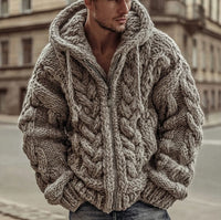 3D Digital Print Cardigan Jacket With Hood And Zipper