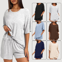 Simple Solid-Color Summer Commuter Loungewear Set