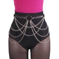 Metal Chain Leather Belt Body Chains