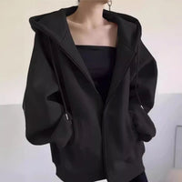 Maillard Vintage Zipper Hooded Sweater For Women Spring And Autumn