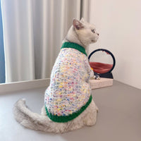 Pet Dog Color-Block Cardigan Sweater