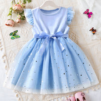 Fashionable Little Girl Starry Princess Dress Tulle
