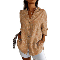 Womens Trendy Long-sleeve Printed Maxi Shirt