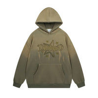Gradient Velvet Padded Hooded Sweatshirt Men