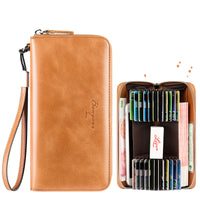 Clutch Bag Bank Card Holder Leather Anti-degaussing Anti-theft Brush