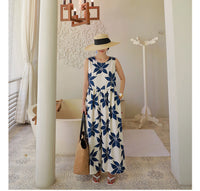 Loose Round Neck Sleeveless Floral Jumpsuit