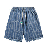 Fashion Brand Jacquard Denim Shorts Men's Clothing